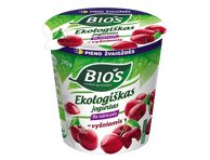 Ekologiškas jogurtas su vyšniomis be laktozės BIOS, 3,1 % rieb., 370 g