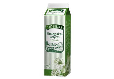 Ekologiškas kefyras DOBILAS, 2,5 % rieb., 900 g