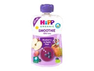 Ekologiškas obuolių, kriaušių,mėlynių glotnutis HIPP nuo 12 mėn., 120 ml