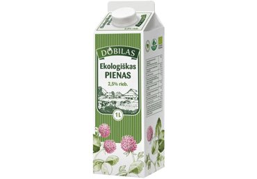 Ekologiškas pienas DOBILAS, 2,5 %, 1 l