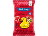 Ekologiški kepti kukurūzų užkandžiai LITTLE ANGEL ANGELINA su obuoliais ir braškėmis nuo 10 mėn., 30 g