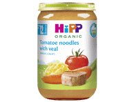 Ekologiški makaronai HIPP pomidorų padaže su veršiena, nuo 12 mėn., 220 g