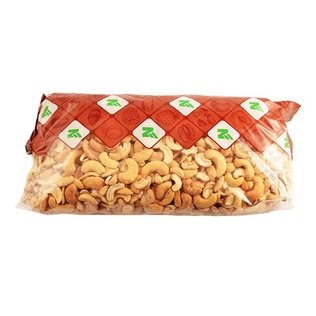 Fasuotos kepintos sūdytos anakardžių riešutų puselės N, 1 kg