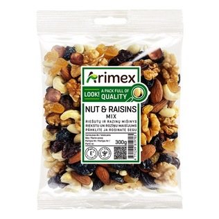 Fas. riešutų ir razinų mišinys ARIMEX, / pak., 300 g