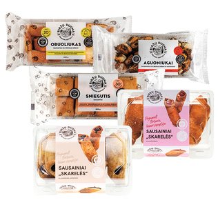 Fasuotiems sausainiams BIRŽŲ DUONA (5 rūšių), 320 g, 400 g, 180 g
