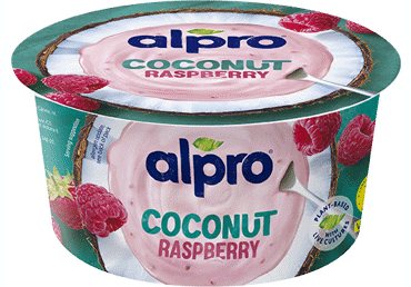 Fermentuotas kokosų produktas ALPRO, aviečių skonio, 120 g