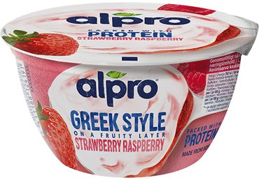 Fermentuotas sojų produktas ALPRO, braškių ir aviečių skonio, 150 g