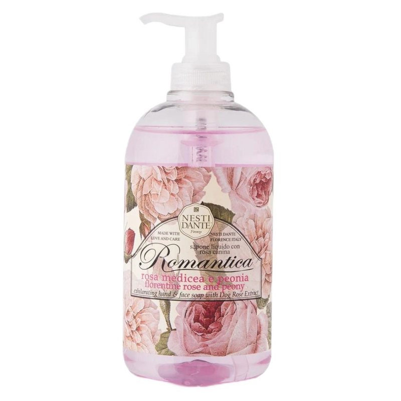 Gaivinamasis skystasis muilas Nesti Dante Romantica, Rose & Peony, 500 ml