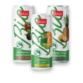 Gaz. gėrimas RASA BIO (3 rūšių), 0.33 l