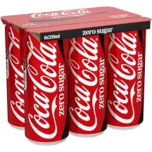 Gaz. gėrimas su sald. COCA-COLA ZERO, 6 x 0.33 l