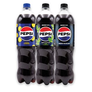 Gaz.gėr.PEPSI LIME, PEPSI LEMON, PEPSI MAX ZERO SUGAR, 1.5 l