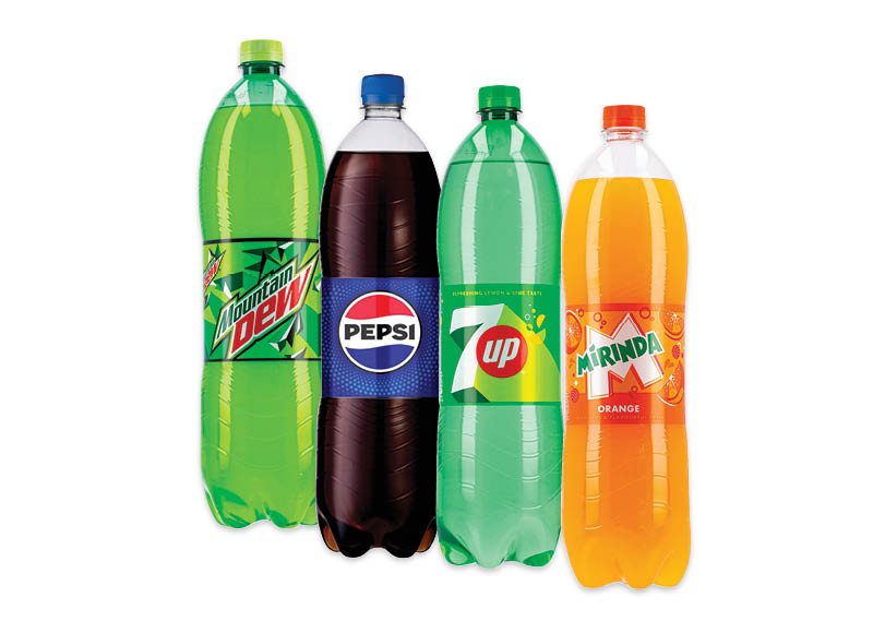 Gazuotas gėrimas PEPSI, 7UP, MIRINDA, MOUNTAIN DEW, 1.5 l