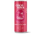 Gazuotas persikų skonio energinis kokosų vandens gėrimas COCOSOVA BELLINI, 320 ml