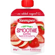 Geriamoji obuolių braškių tyrė SMOOTHIE, 90 g
