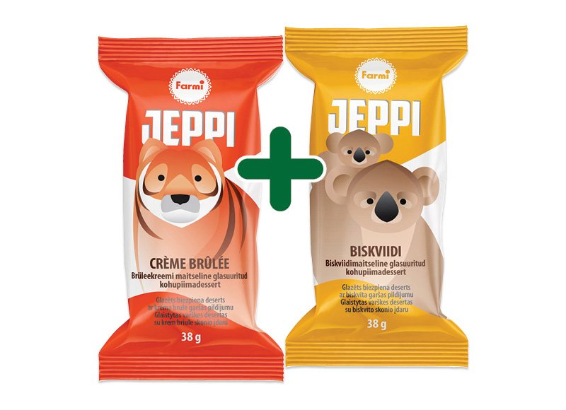 Glaistytas varškės sūrelis JEPPI, 38 g