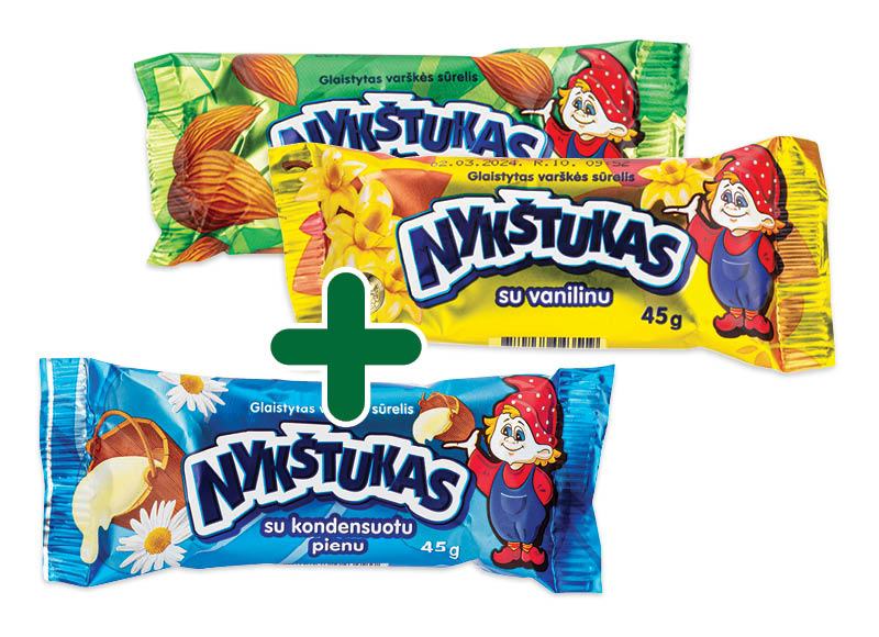 Glaistytas varškės sūrelis NYKŠTUKAS, 45 g