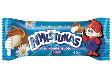 Glaistytas varškės sūrelis NYKŠTUKAS su kondensuotu pienu, 24,1 % rieb., 45 g