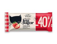 Glaistytas varškės sūrelis VILVI LESS SUGAR, braškių sk., 30 %, 40 g