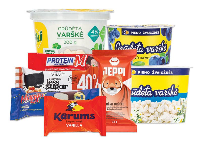 Glaistytiems sūreliams ir grūdėtai varškei