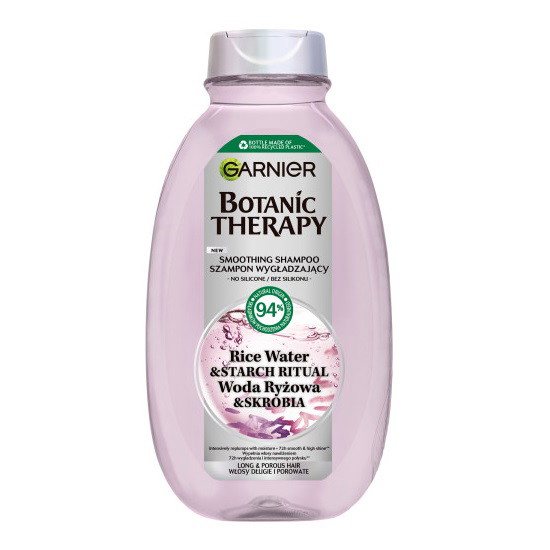 Glotninamasis šampūnas Garnier Botanic Therapy su ryžių vandeniu ir krakmolu, 400 ml
