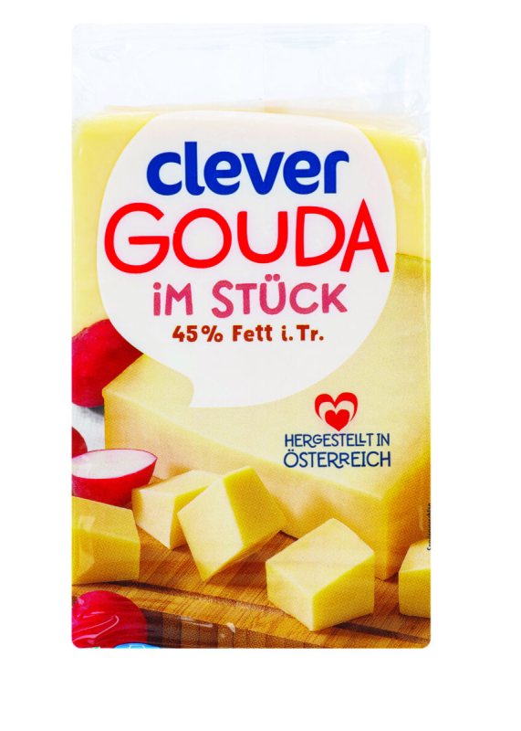 Gouda sūris CLEVER 45% riebumo, 450 g