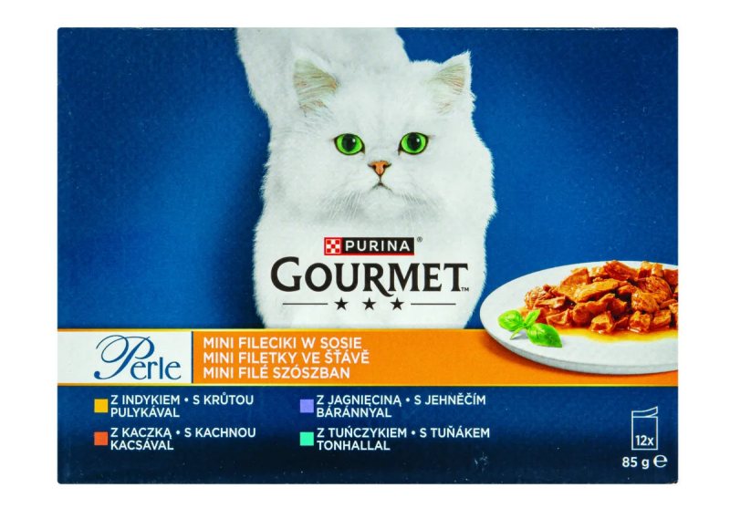 GOURMET PERLE VISAVERTIS ŠLAPIASIS/ĖDALAS SUAUGUSIOMS KATĖMS, ĮVAIRIŲ SKONI