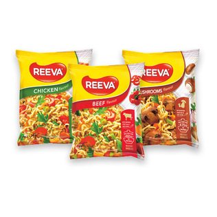 Greitai paruošiami makaronai REEVA, 3 rūšių, 85 g