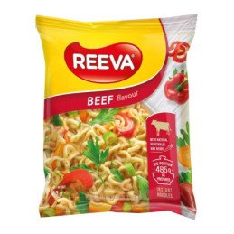 Greitai paruošiami makaronai REEVA, jautienos skonio, 85 g