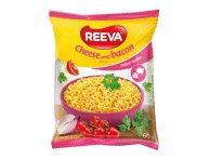 Greitai paruošiami makaronai REEVA, sūrio ir šoninės skonio, 60 g