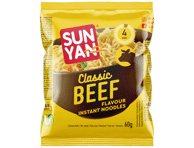 Greitai paruošiami makaronai SUN YAN, jautienos skonio, 60 g