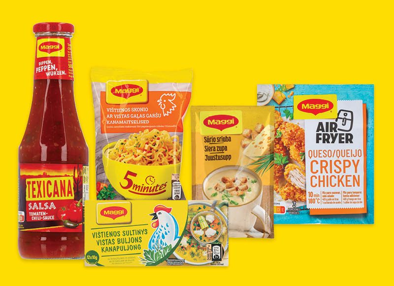 Greitai paruošiamiems makaronams, padažams, sriuboms ir sultiniams MAGGI