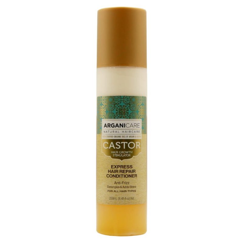 Greitai veikiantis plaukų kondicionierius su ricinos aliejumi Arganicare Castor, 250 ml
