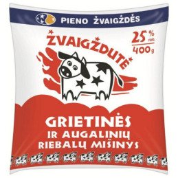 Griet. ir aug. rieb miš. ŽVAIGŽDUTĖ, 25% rieb., maiš., 400 g