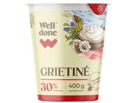 Grietinė WELL DONE, 30 % rieb., 400 g