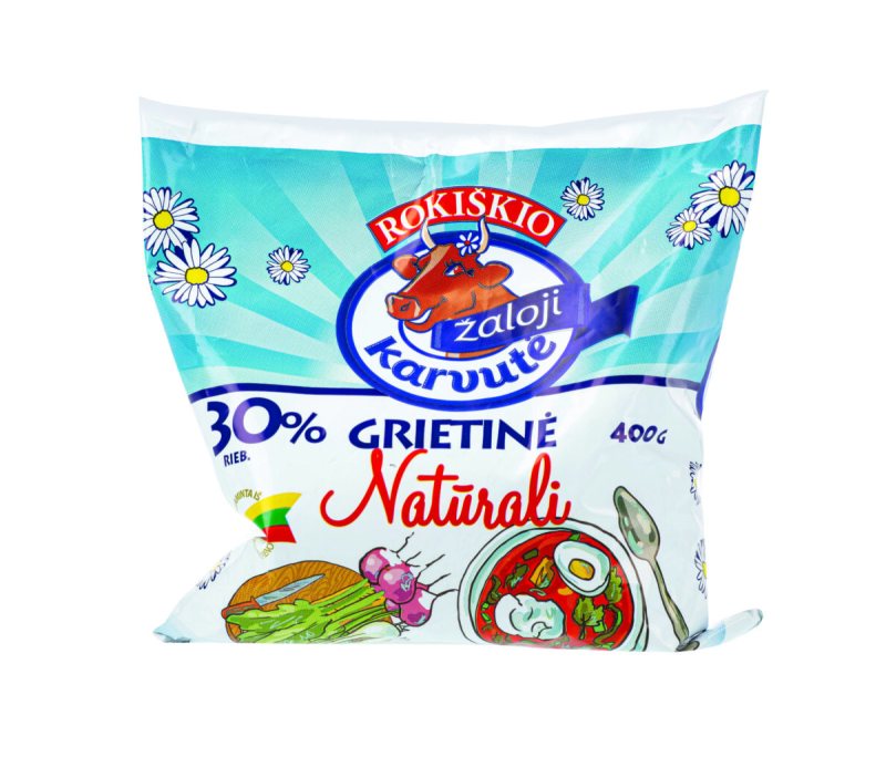 Grietinė ŽALOJI KARVUTĖ 30% plėv., 400 g