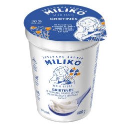 Grietinės ir augalinių riebalų mišinys MILIKO, 30%r., 400 g