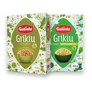 Grikių kruopos GALINTA (2 rūšių), /pak., 4 x 100 g