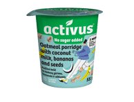 Gr.paruošiama avižinė ir ruginė košė ACTIVUS su bananais, 55 g