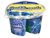 GRŪDĖTA varškė su mėlynėmis, 7% rieb., 150 g