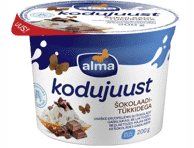 Grūdėtoji varškė ALMA su šokolado gab., be laktozės, 3,5 %, 200 g
