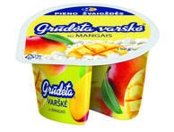Grūdėtoji varškė PIENO ŽVAIGŽDĖS su mangais, 7 % rieb., 150 g