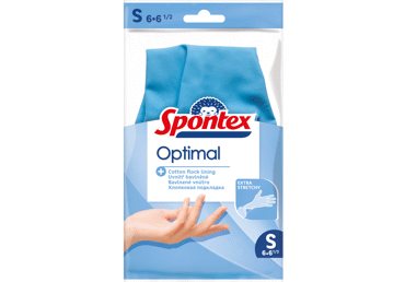 Guminės pirštinės SPONTEX, S, 1 vnt