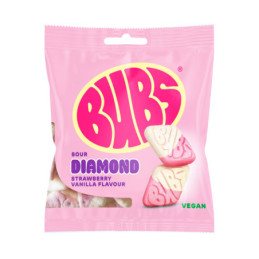 Guminukai BUBS braškių ir vanilės skonio, rūgštūs, 155 g