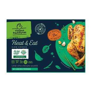 Lėtai virta vištiuko puselė su laukiniu česnaku HEAT & EAT Vilniaus Paukštynas, 1 kg