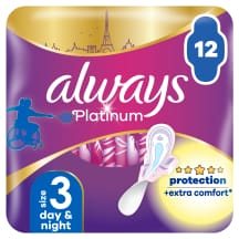 Hig. paketai ALWAYS PLATINUM NIGHT DUO, 12 vnt