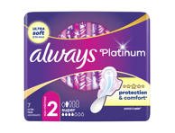 Higieniniai paketai ALWAYS Platinum Super Plus, S2, 7 vnt