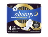 Higieniniai paketai ALWAYS Ultra Secure Night, S4, 6 vnt