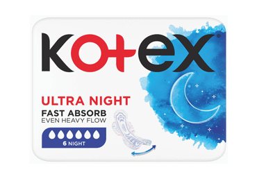 Higieniniai paketai KOTEX ULTRA OVERNIGHT (naktiniai), 6 vnt