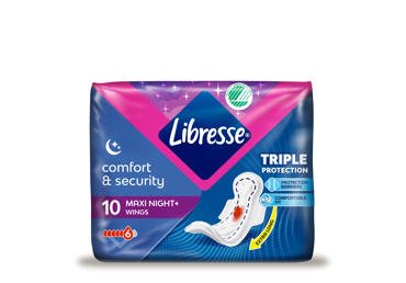 Higieniniai paketai LIBRESSE GOODNIGHT MAXI, 10 vnt., 10 vnt