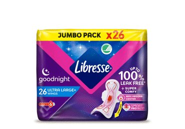 Higieniniai paketai LIBRESSE ULTRA NIGHT LARGE, 26 vnt